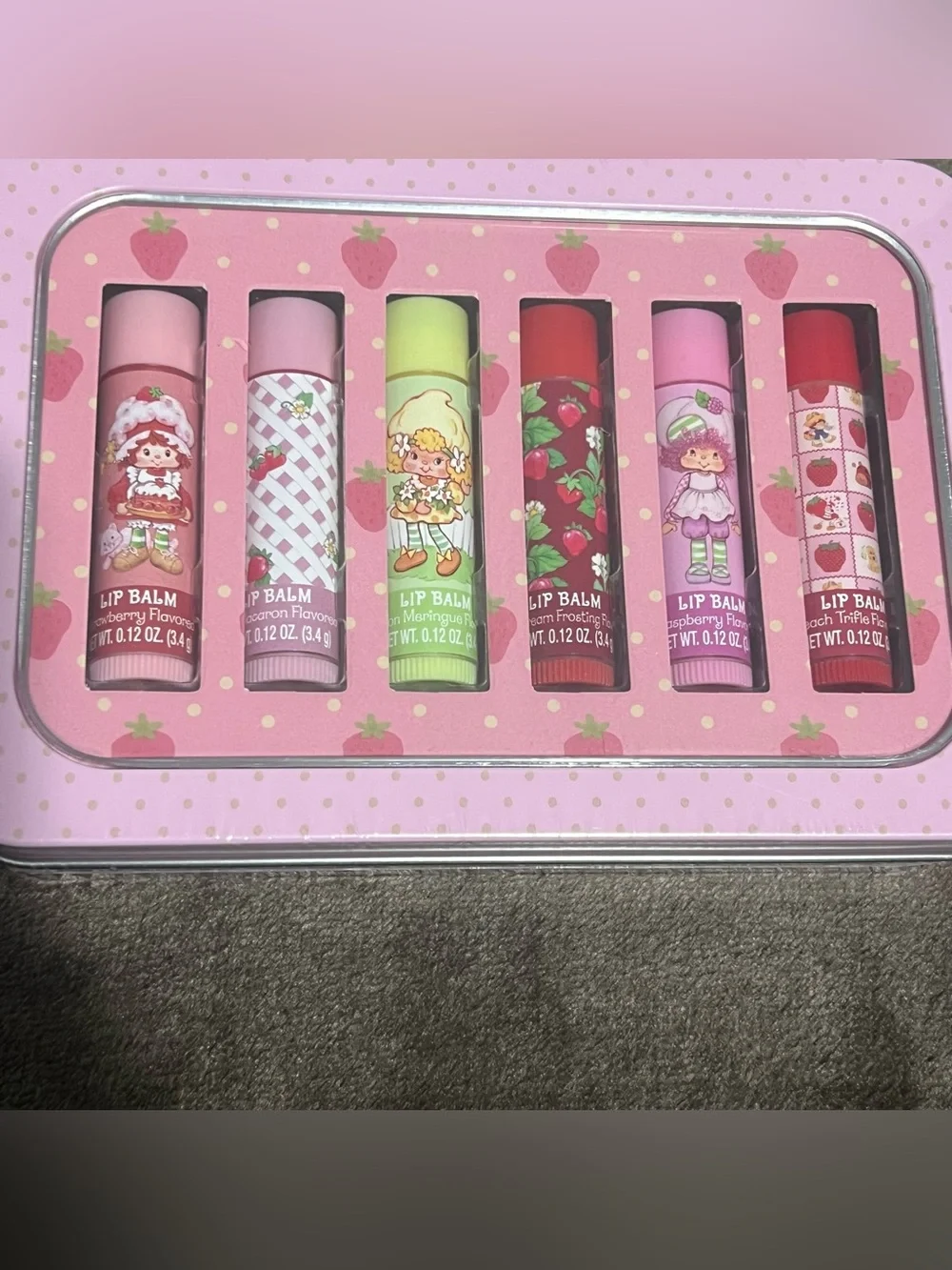 Strawberry Shortcake Lip Balm Tin Set - Assorted Pink and Red Shades